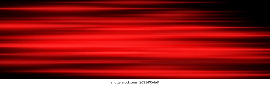 Red velocity blur. Horizontal streaks with neon glow and intense speed effect on dark background. Perfect for sci-fi, tech, motion, energy visuals, fast concept.