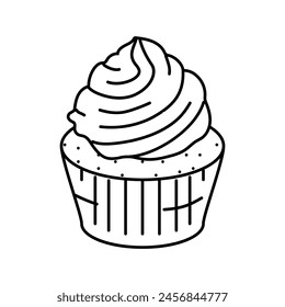 red velvet cupcake sweet food line icon vector. red velvet cupcake sweet food sign. isolated contour symbol black illustration