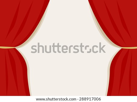 A red velvet curtain opening