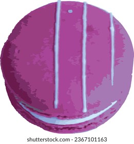 Red Velvet Macaron isolated on a background vector