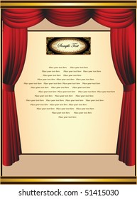 Red velvet theater curtains with texture background.