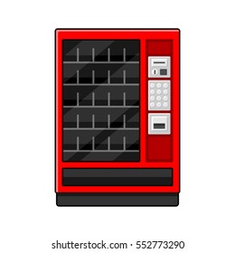 Red Vending Machine on White Background. Vector