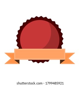 Red verified badge.Vector illustration isolated on white background.There is an area for entering text.