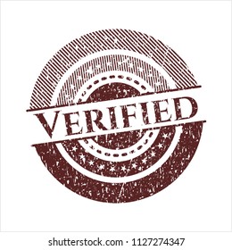 Red Verified distressed rubber grunge texture stamp