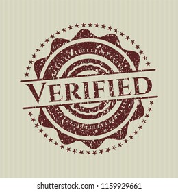 Red Verified rubber stamp with grunge texture