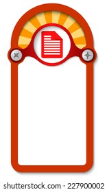 red vertical box for any text with document icon