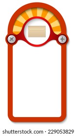 red vertical box for any text with envelope