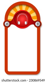 red vertical box for any text with headphones