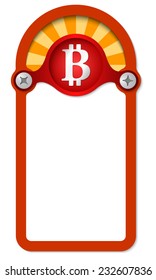 red vertical box for any text with bit coin symbol