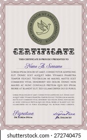 Certificado vertical rojo o diploma tempalte