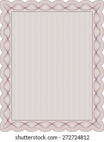 Plantilla de diploma o certificado vertical rojo
