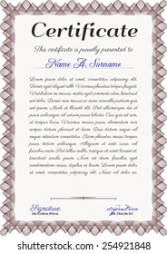 Red vertical certificate template