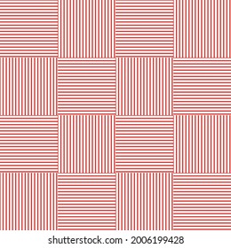 Red vertical and horizontal lines arranged alternately.Pattern on white Background.Vector illustration