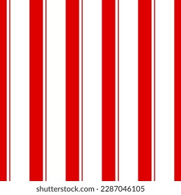 Líneas verticales rojas simple fondo de patrón sin costura. Fondo del circo. Adecuado para fondos de pared, papel, ropa, tela, portadas de libros, etc.