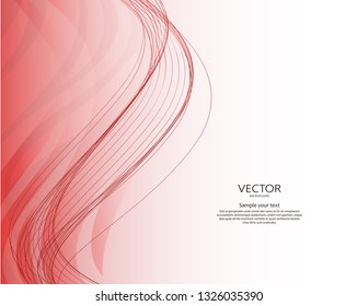 Red vertical wavy gradient background. Vector dynamic design illustartion.