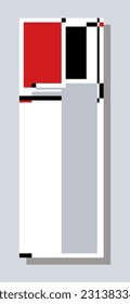 Plantillas de banner web vertical rojo. Conjunto de estilo gráfico Avantgarde. Ilustración vectorial.
