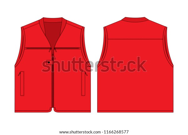 Red Vest Multi Pockets Design Vectorfront Stock Vector (Royalty Free ...