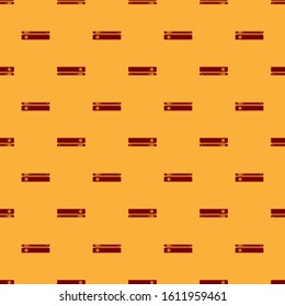 Red Video game console icon isolated seamless pattern on brown background.  Vector Illustration
