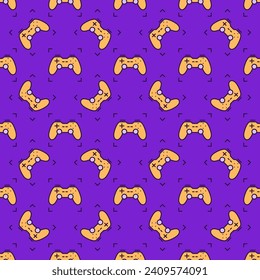 Red Video Game Controller vector Wireless Gamepad concept creative seamless pattern