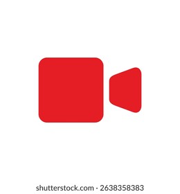 Red video icon for web and app design