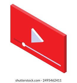Red video player interface showing a loading progress bar