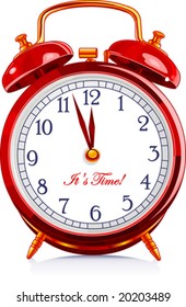 Red vintage alarm clock
