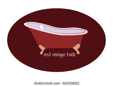 red vintage bath