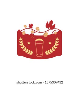 red vintage beer logo designs