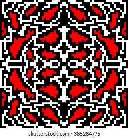 red vintage bright pixels beautiful abstract seamless geometrical pattern