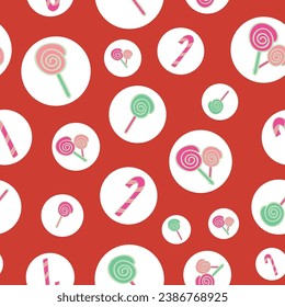 Red Vintage Candy seamless pattern.  Perfect for fabric, scrapbooking, wallpaper projects, and paper products.
