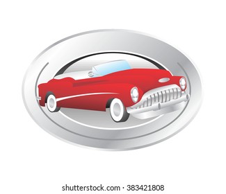 red vintage car automotive vehicle image vector