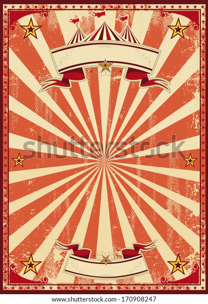 ポスターの赤いビンテージサーカス背景 のベクター画像素材 ロイヤリティフリー
