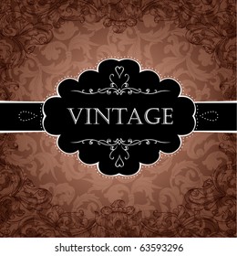 Red Vintage Frame Design For Greeting Card. Eps10.