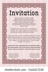 Red Vintage invitation. Customizable, Easy to edit and change colors. With linear background. Elegant design. 