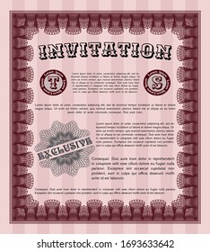 Red Vintage Einladung. Anpassbar, einfach zu bearbeiten und die Farben zu ändern. Mit hochwertigem Hintergrund. Herzliches Design. 