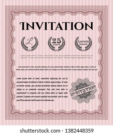 Red Vintage invitation. Detailed. Complex background. Nice design. 