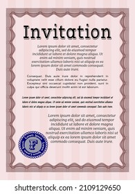 Red Vintage invitation. Elegant design.   