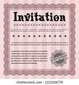 Red Vintage invitation. Good design. Customizable, Easy to edit and change colors. Printer friendly. 