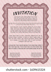 Red Vintage invitation. Money Pattern. Vector illustration. With quality background. 