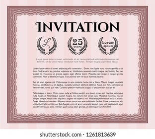 Red Vintage invitation. Perfect design. With quality background. Customizable, Easy to edit and change colors. 