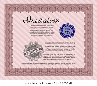 Red Vintage invitation. With quality background. Elegant design. Customizable, Easy to edit and change colors. 