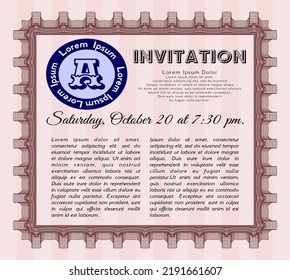Red Vintage invitation. Sophisticated design. With quality background. Customizable, Easy to edit and change colors. 