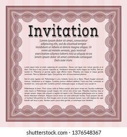 Red Vintage invitation. Superior design. Customizable, Easy to edit and change colors. Complex background. 