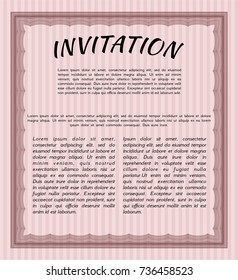 Red Vintage invitation template. With complex background. Customizable, Easy to edit and change colors. Superior design. 