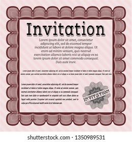 Red Vintage invitation template. Customizable, Easy to edit and change colors. Printer friendly. Nice design. 