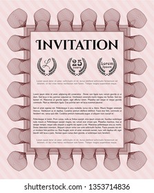 Red Vintage invitation template. Customizable, Easy to edit and change colors. With quality background. Perfect design. 