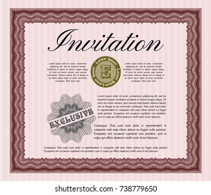 Red Vintage invitation template. Customizable, Easy to edit and change colors. With quality background. Excellent design. 