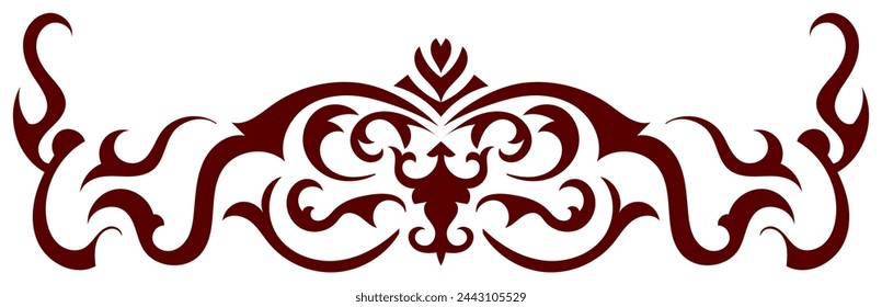 red vintage lines Decorative pattern for graphic elements used on cards and wedding invitations.