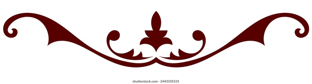 red vintage lines Decorative pattern for graphic elements used on cards and wedding invitations.