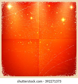 Red vintage retro background with stars. Vector illustration